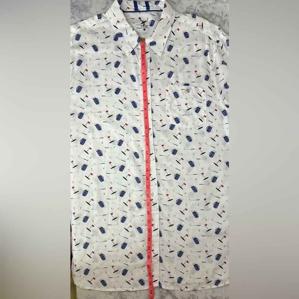 NiCoby Premium men's modal button down golf print shirt size XL - Picture 4 of 7